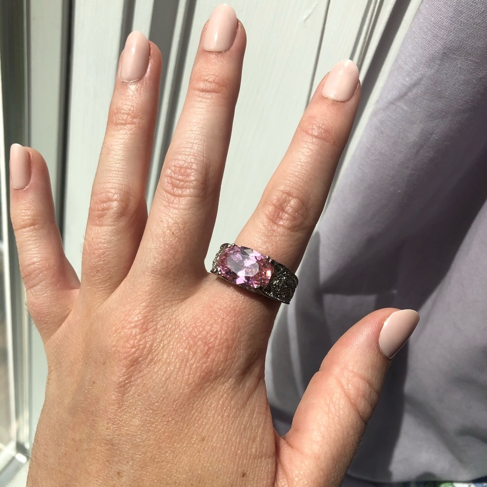 Pink Gem Sparkle Statement Ring